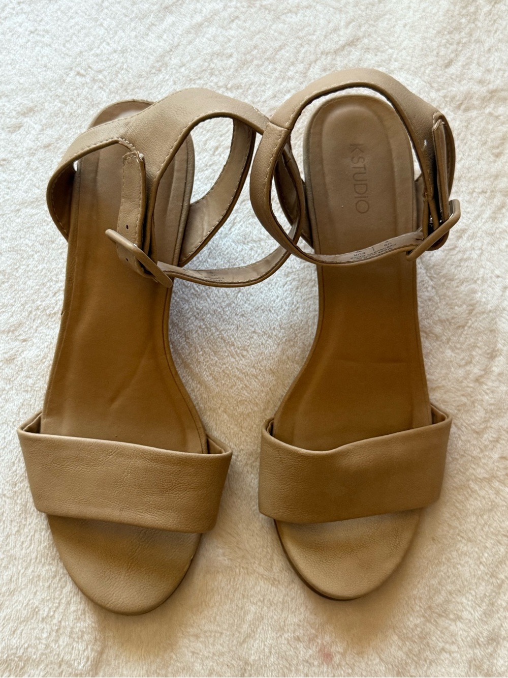Tan Ankle-Strap Sandals
